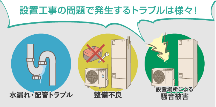 設置工事の問題で発生するトラブルは様々!